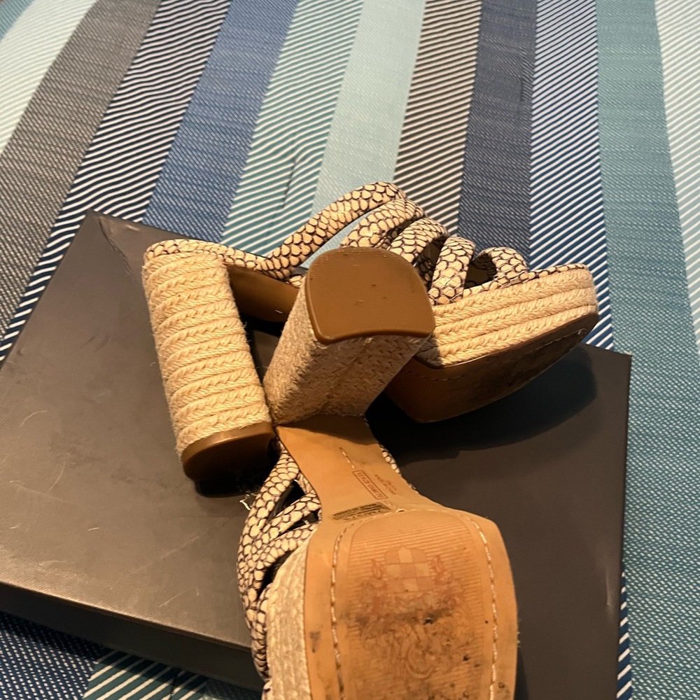 Vince Camuto Textured Cream Mules
